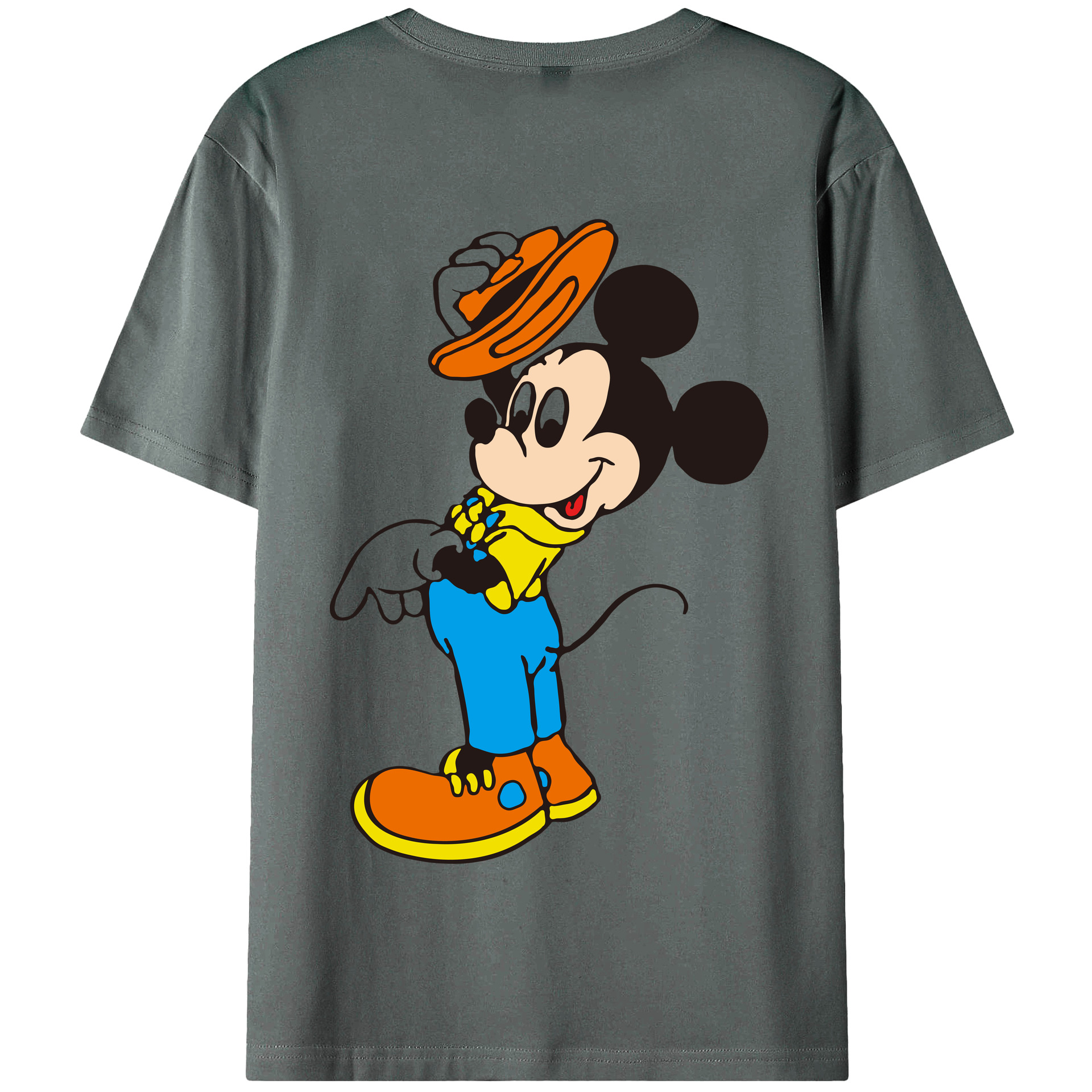 （画像用） ミッキーマウス Mickey Mouse 綿100％半袖Tシャツ（背面プリント）